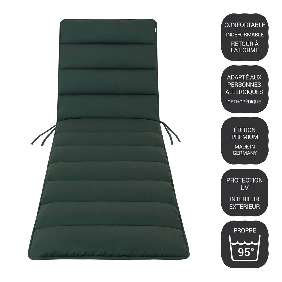Coussin de Transat FlAIR - vert - 200x70cm