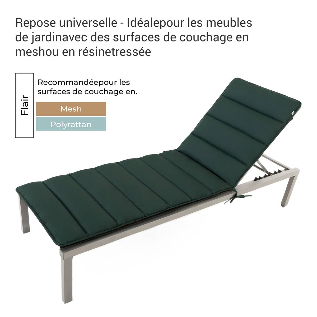 Coussin de Transat FlAIR - vert - 200x70cm - Image 3