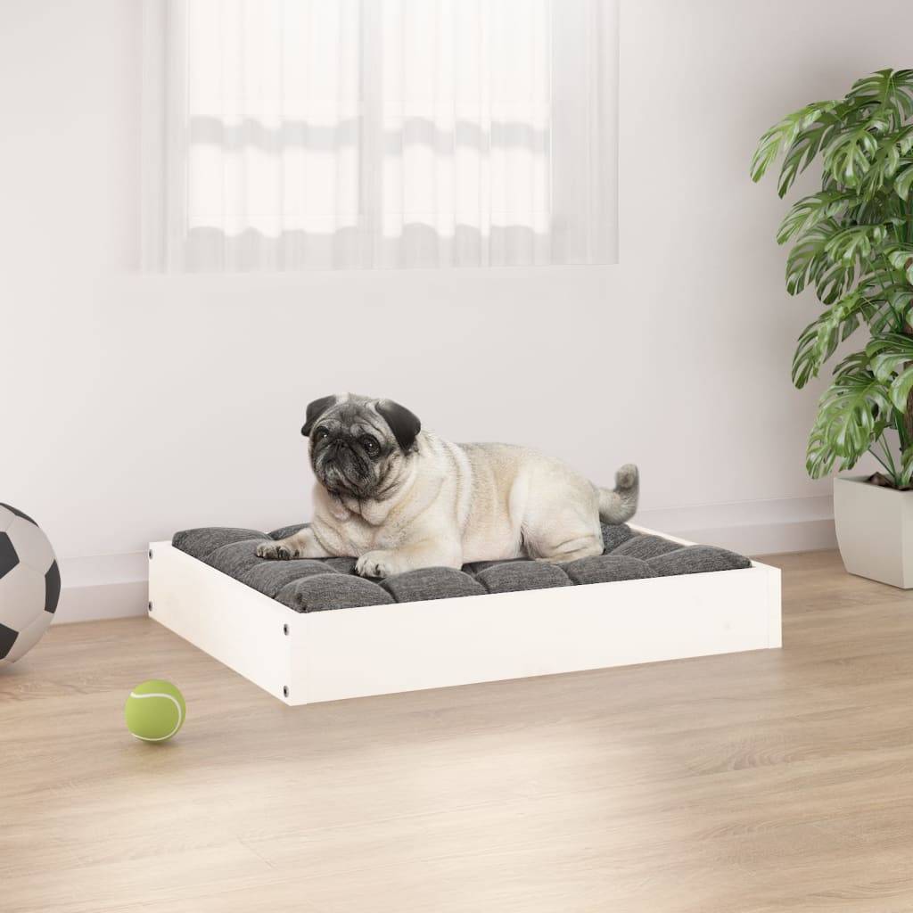 Vidaxl - Lit pour chien Blanc 61,5x49x9 cm Bois de pin solide vidaXL 820852 - Imagen 1