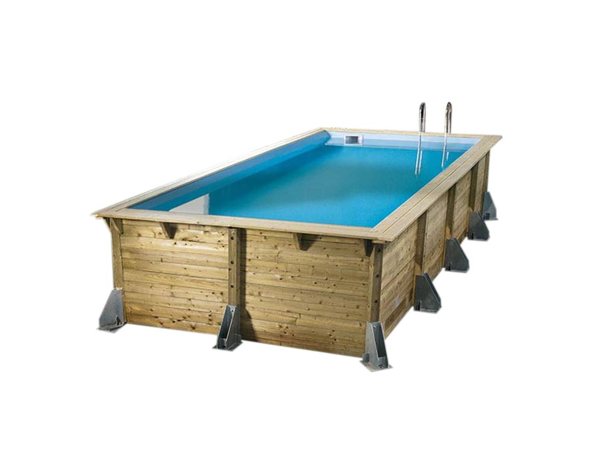 Ubbink - Kit piscine bois UbbinkAzura 5,05 x 3,50 x 1,26 m - Liner bleu + Kit margelles - Ubbink - Imagen 2