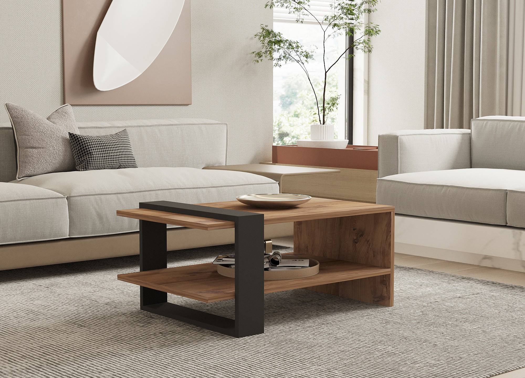 Habitat Et Jardin - Table Basse En Bois "ova" - 80 X 55 X 35 Cm - Marron -hanah Home - Image 2