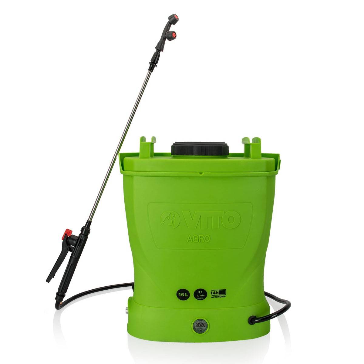 Pulvérisateur Electrique 16L à Batterie 12V 8AH 6 bars - Pulvérisateur Toiture avec Lance Télescopique, 3 buses et Chargeur VITO - Imagen 8