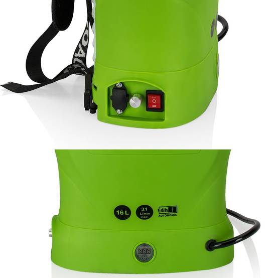 Pulvérisateur Electrique 16L à Batterie 12V 8AH 6 bars - Pulvérisateur Toiture avec Lance Télescopique, 3 buses et Chargeur VITO - Imagen 7
