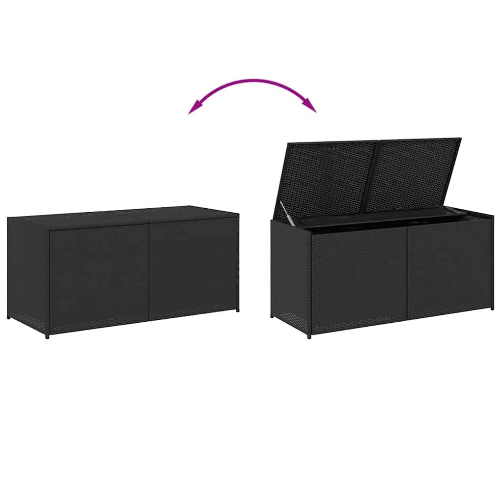 Vidaxl - Boîte de rangement de jardin noir 283L résine tressée vidaXL 365312 - Image 8