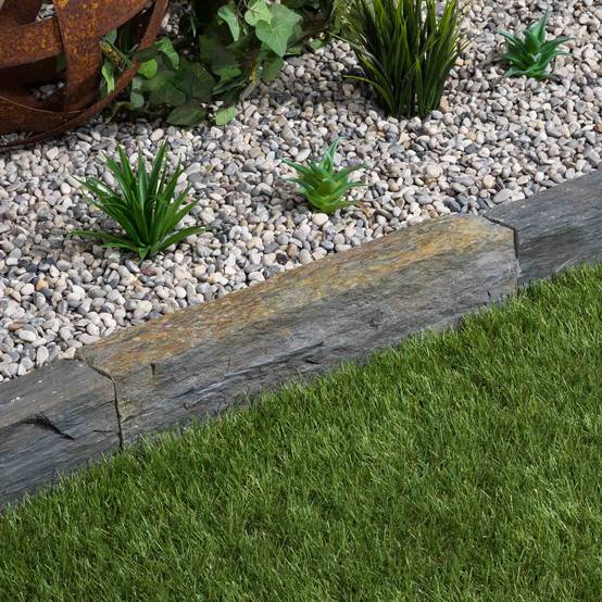 Bordure de jardin Schiste 50x3-7x3-7 cm (lot de 40 bordures soit 20 mètres) - RO'MA NATURE - Image 1