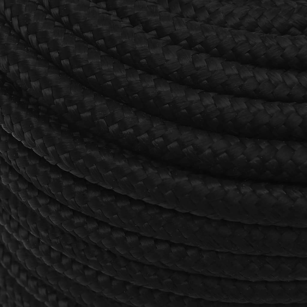 Corde De Travail Noir 5 Mm 25 M En Polyester - Corde Robuste Et Polyvalente