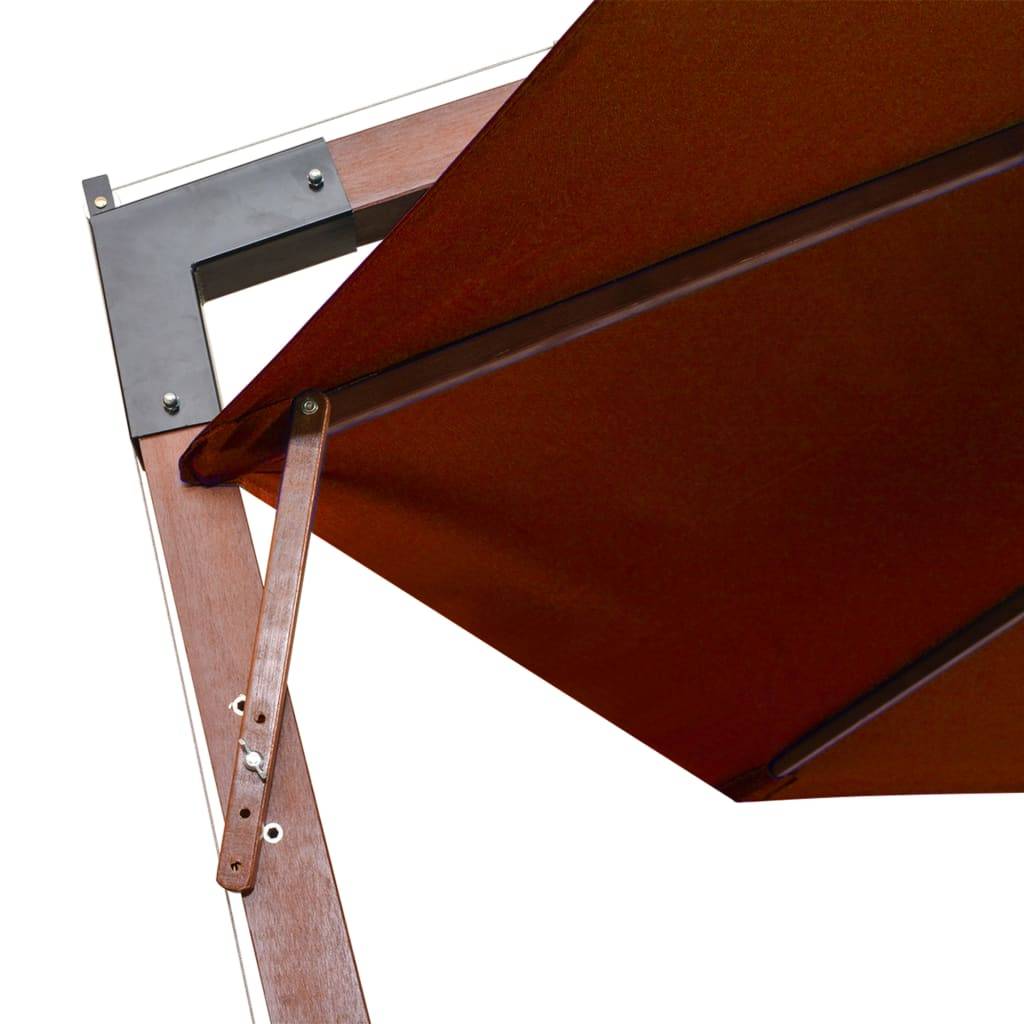 Helloshop26 - Parasol suspendu avec mât 3,5 x 2,9 m bois de sapin orange - Imagen 6