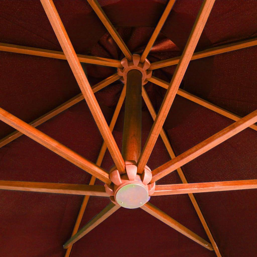 Helloshop26 - Parasol suspendu avec mât 3,5 x 2,9 m bois de sapin orange - Imagen 5
