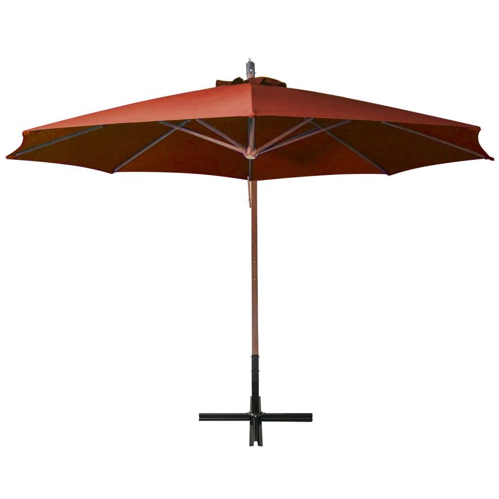 Helloshop26 - Parasol suspendu avec mât 3,5 x 2,9 m bois de sapin orange - Imagen 3
