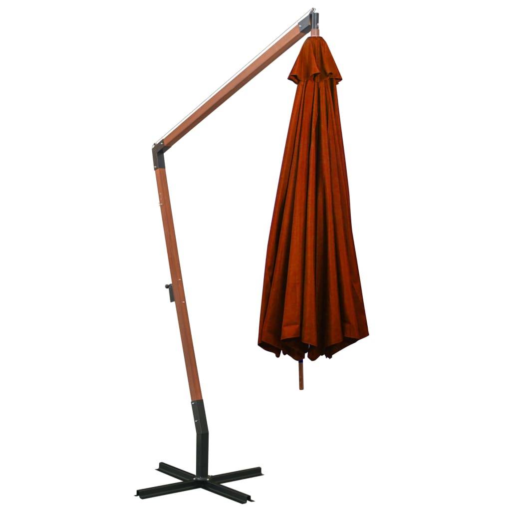Helloshop26 - Parasol suspendu avec mât 3,5 x 2,9 m bois de sapin orange - Imagen 4