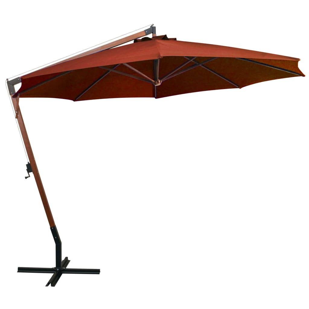 Helloshop26 - Parasol suspendu avec mât 3,5 x 2,9 m bois de sapin orange - Imagen 2