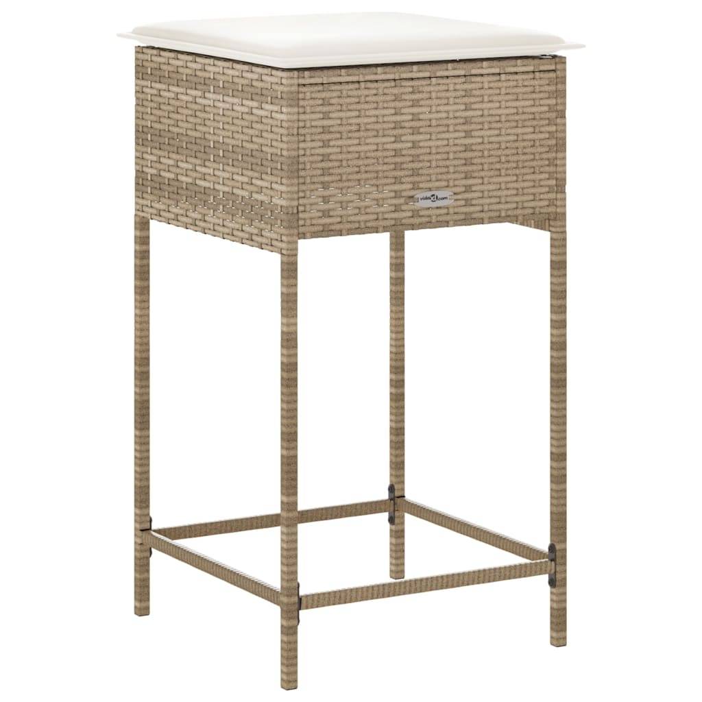 Prolenta Premium - Chaises de jardin rotin beige 40 x 40 x 76 cm - Prolenta premium p371.4 - Image 7
