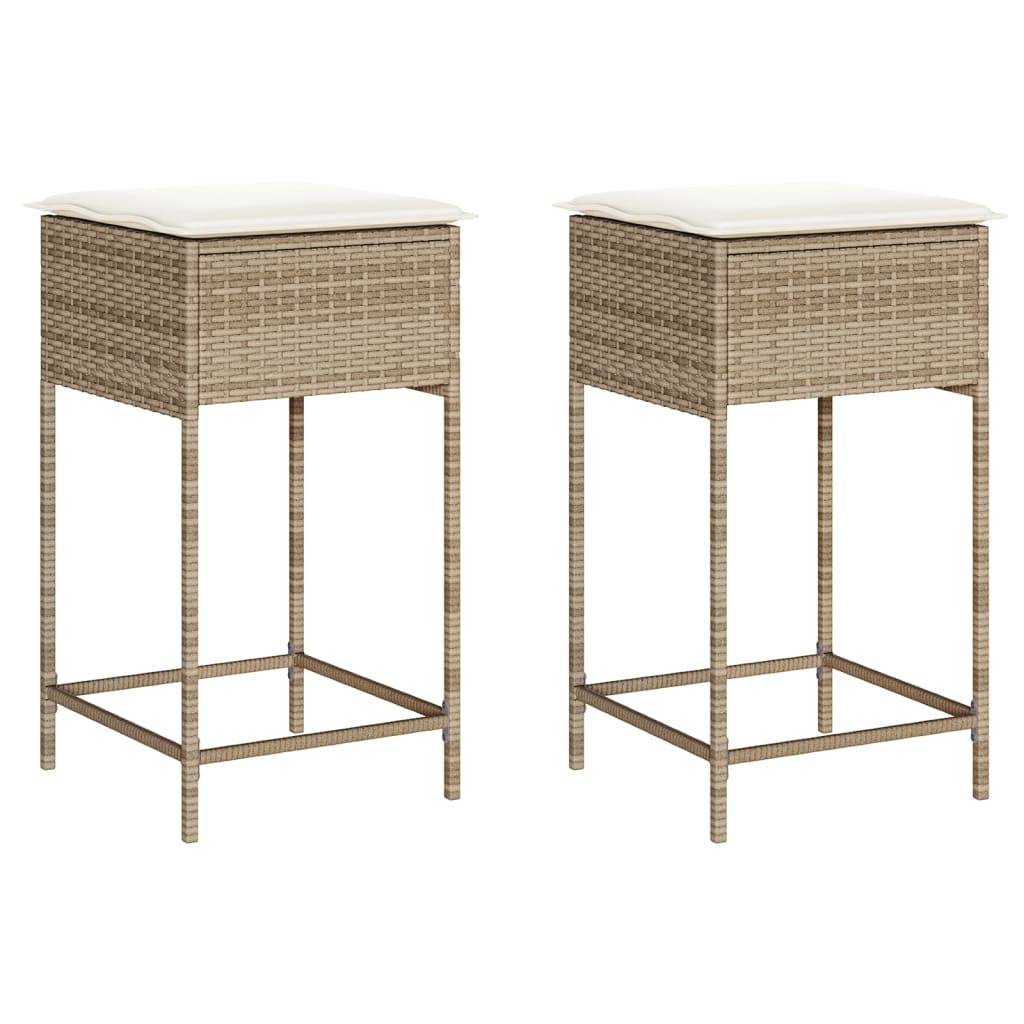 Prolenta Premium - Chaises de jardin rotin beige  40 x 40 x 76 cm  - Prolenta premium p371.4 - Image 1