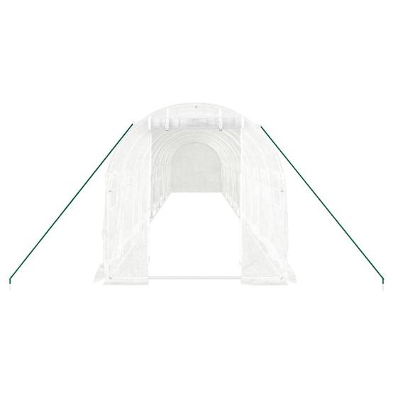Serre Tunnel 24m² - Serre de jardin - Serre de culture avec cadre en acier blanc 12x2x2 m MI863 MAISON CHIC - Image 4