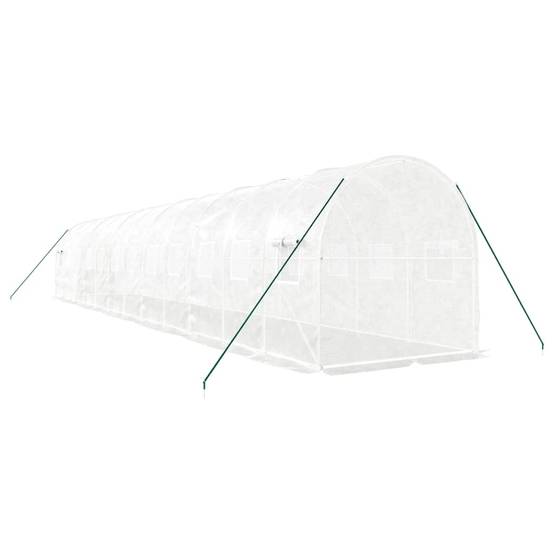 Serre Tunnel 24m² - Serre de jardin - Serre de culture avec cadre en acier blanc 12x2x2 m MI863 MAISON CHIC - Image 6