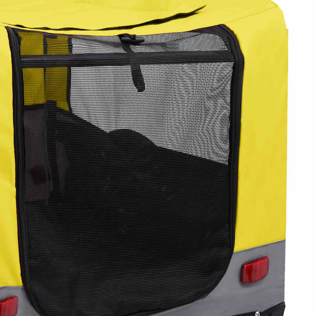 Vidaxl - Remorque de vélo pour chiens et poussette 2-en-1 jaune et gris vidaXL 92442 - Imagen 5