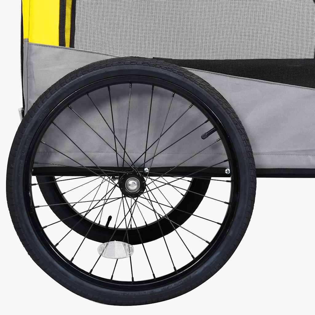 Vidaxl - Remorque de vélo pour chiens et poussette 2-en-1 jaune et gris vidaXL 92442 - Imagen 6