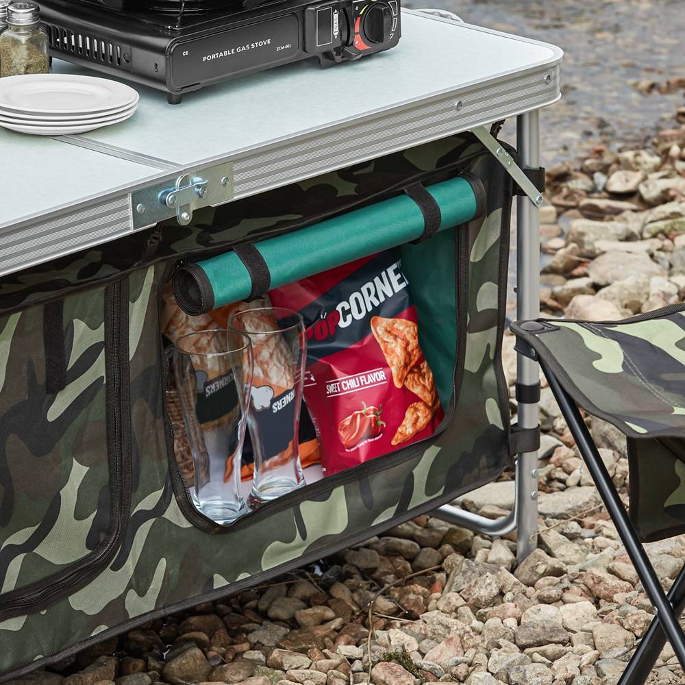 Sobuy - Table de Camping avec Sac de Rangement Pliable et Amovible Placards de Camping Table de Jardin 3 hauteurs L 120 x I 47 x H (54/62/70) cm SoBuy - Imagen 6