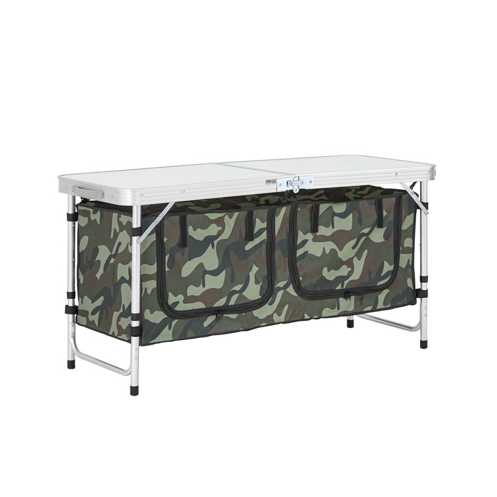 Sobuy - Table de Camping avec Sac de Rangement Pliable et Amovible Placards de Camping Table de Jardin 3 hauteurs L 120 x I 47 x H (54/62/70) cm SoBuy - Imagen 1