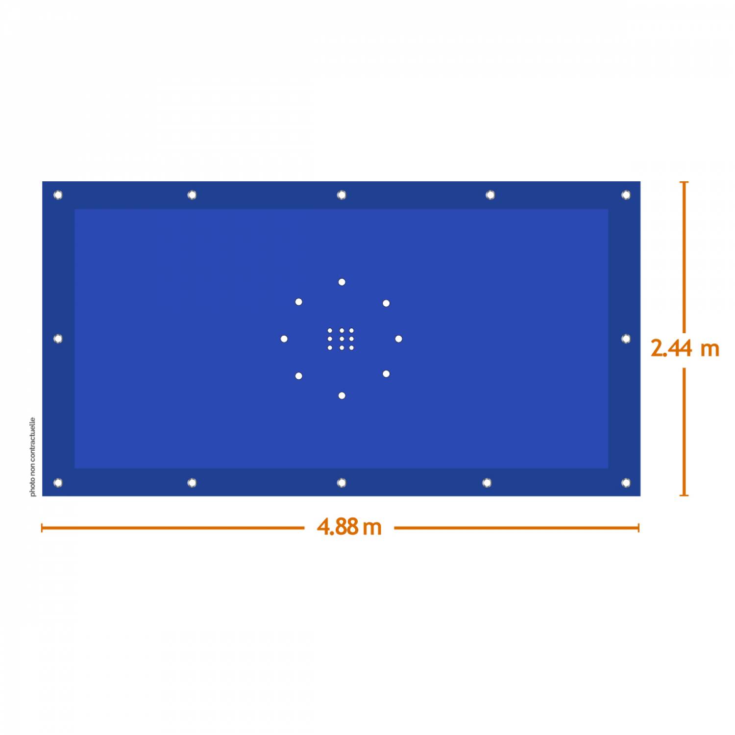 Linxor - Bâche de protection réversible 4 saisons pour piscine hors sol - Rectangle 2,44 x 4,88 m - 150 gsm - Bleu et gris - Linxor - Imagen 2
