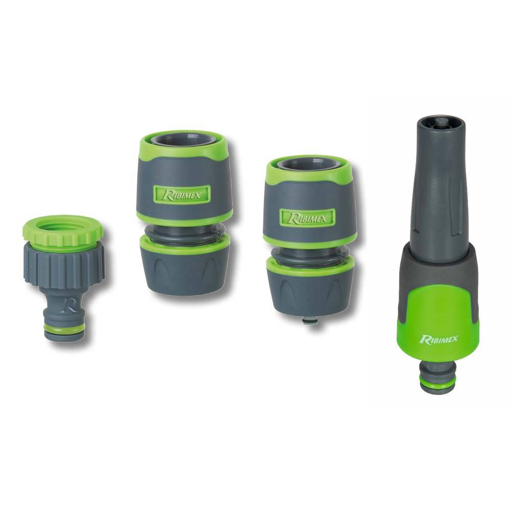 Ribimex - Kit d'arrosage bi-matière Soft-Touch lance, raccord, nez de robinet
