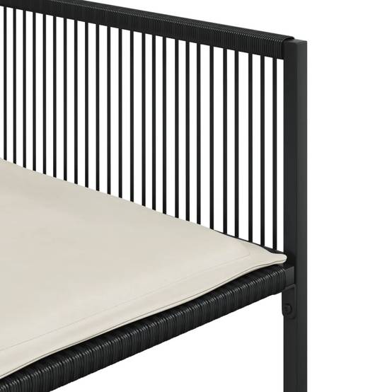 Chaise de jardin résine tressée noir avec coussins 50,5 x 51 x 81,5 cm - PANGIVO - Image 10