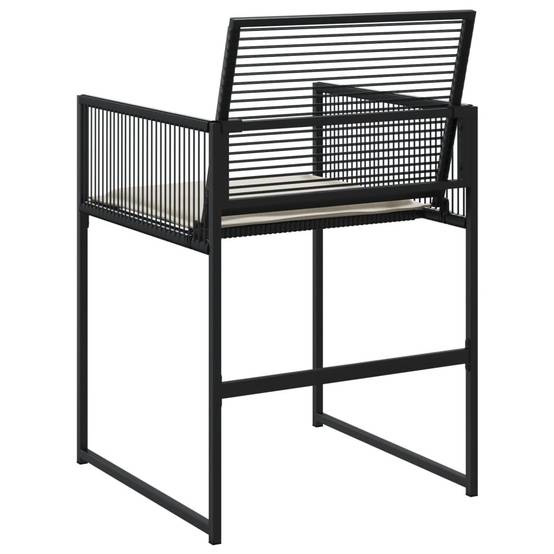 Chaise de jardin résine tressée noir avec coussins 50,5 x 51 x 81,5 cm - PANGIVO - Image 7