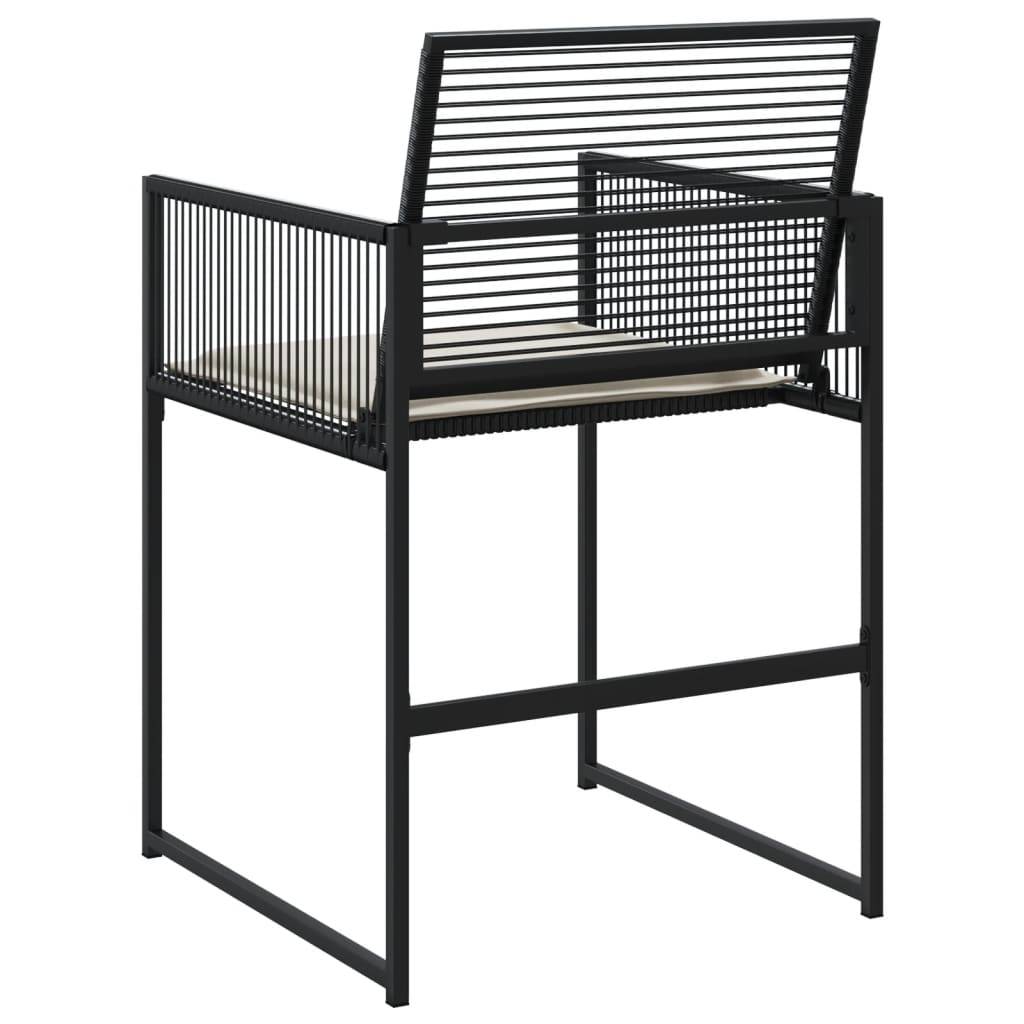 Chaise de jardin résine tressée noir avec coussins 50,5 x 51 x 81,5 cm - PANGIVO - Image 7