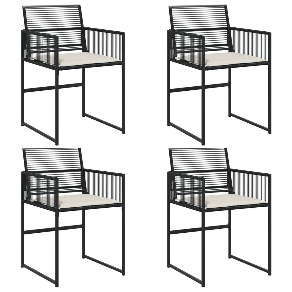 Chaise de jardin résine tressée noir avec coussins 50,5 x 51 x 81,5 cm - PANGIVO - Image 2