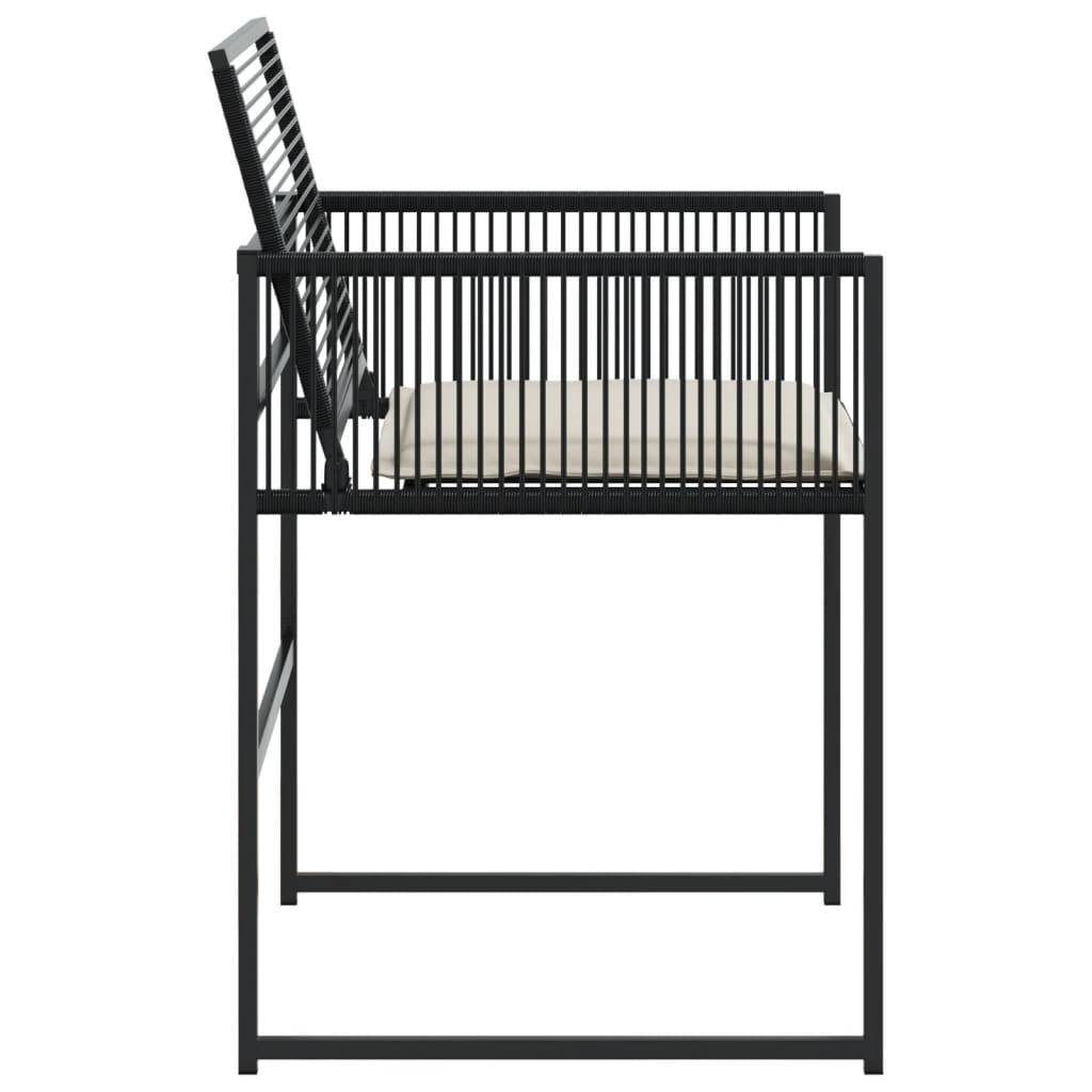 Chaise de jardin résine tressée noir avec coussins 50,5 x 51 x 81,5 cm - PANGIVO - Image 6