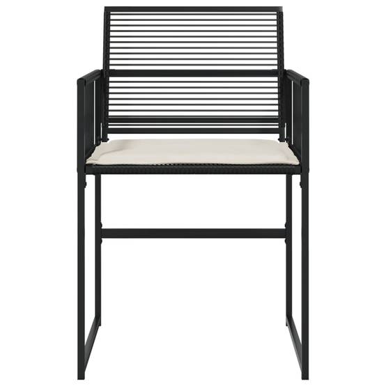 Chaise de jardin résine tressée noir avec coussins 50,5 x 51 x 81,5 cm - PANGIVO - Image 5