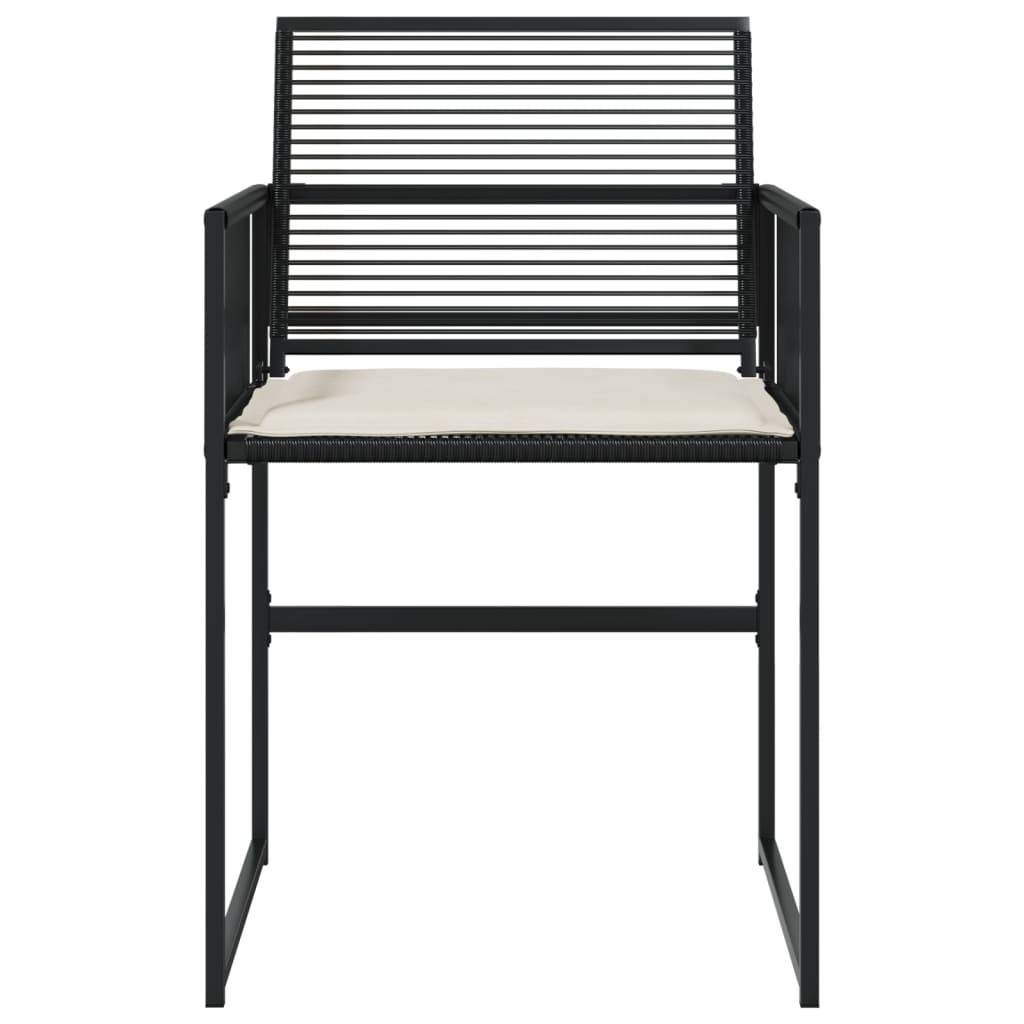Chaise de jardin résine tressée noir avec coussins 50,5 x 51 x 81,5 cm - PANGIVO - Image 5