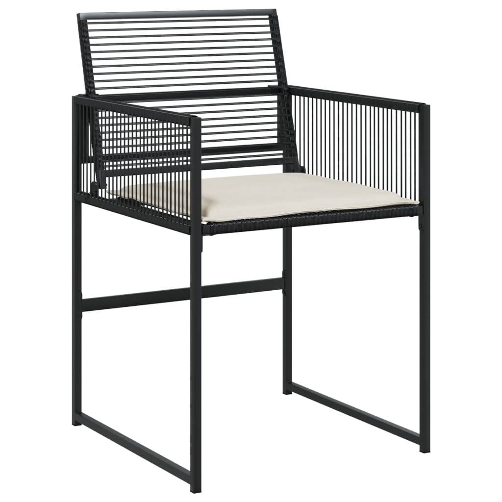 Chaise de jardin résine tressée noir avec coussins 50,5 x 51 x 81,5 cm - PANGIVO - Image 4