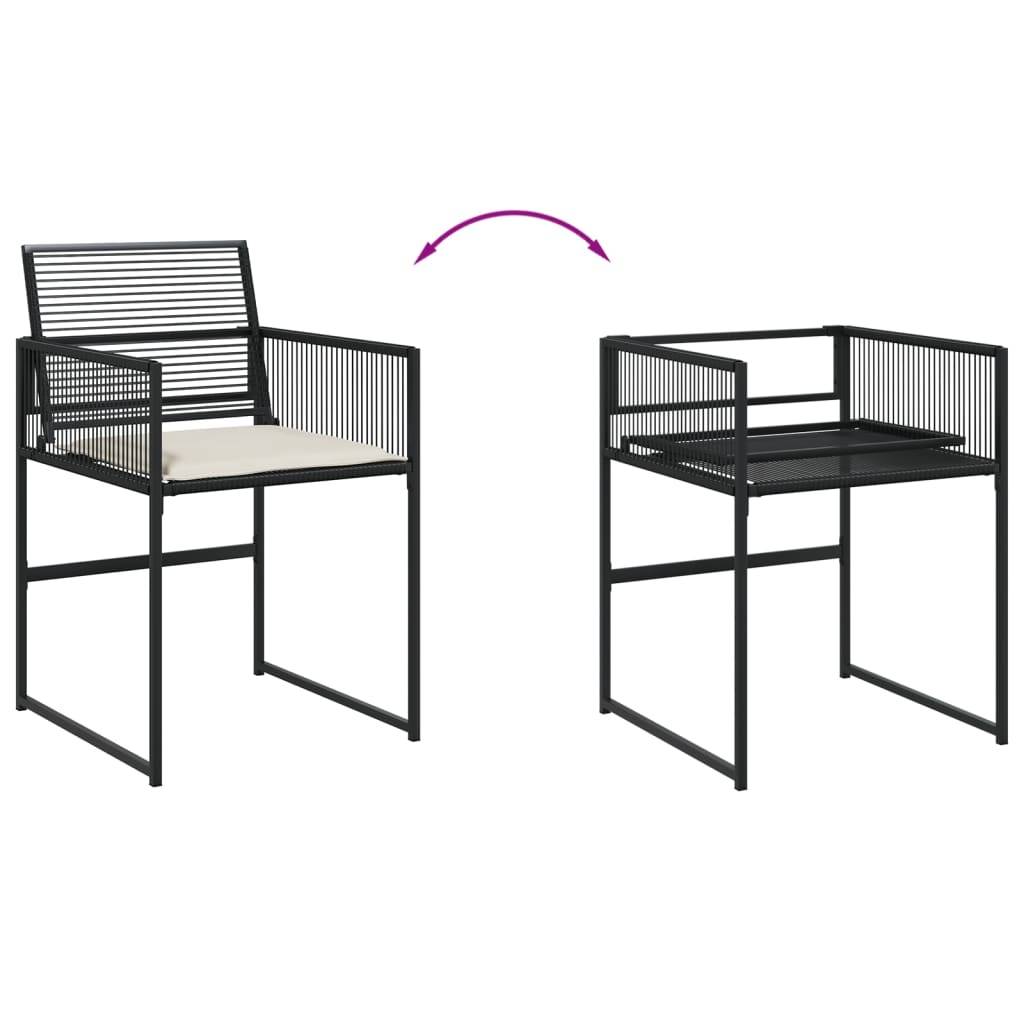 Chaise de jardin résine tressée noir avec coussins 50,5 x 51 x 81,5 cm - PANGIVO - Image 8