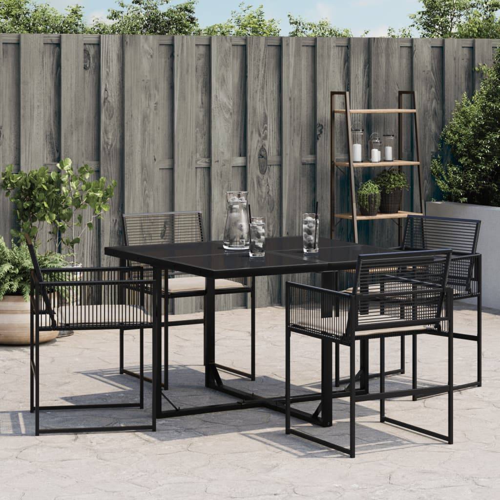Chaise de jardin résine tressée noir avec coussins 50,5 x 51 x 81,5 cm - PANGIVO - Image 3
