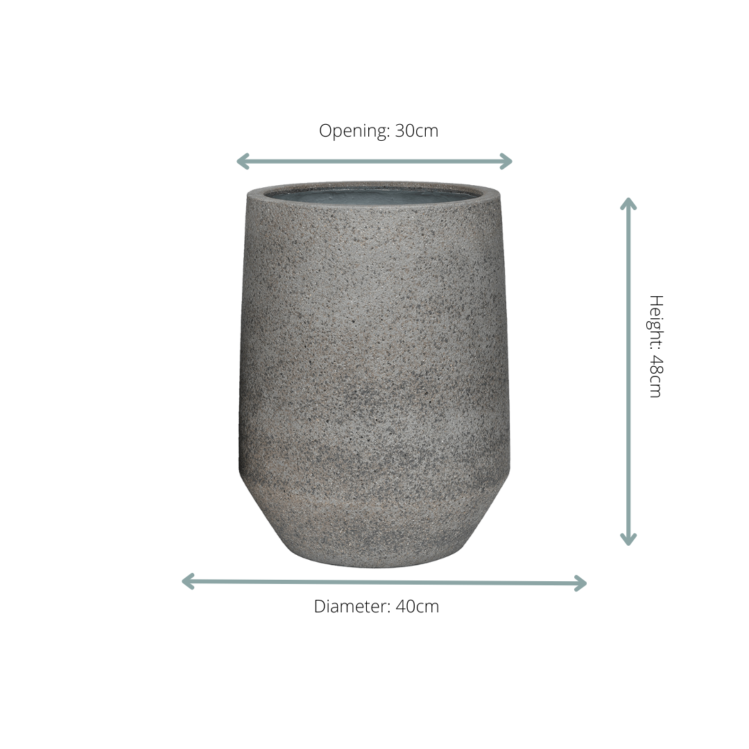 Pot de fleurs diorite gris - taille S - D.40cm x H.48cm - Image 2