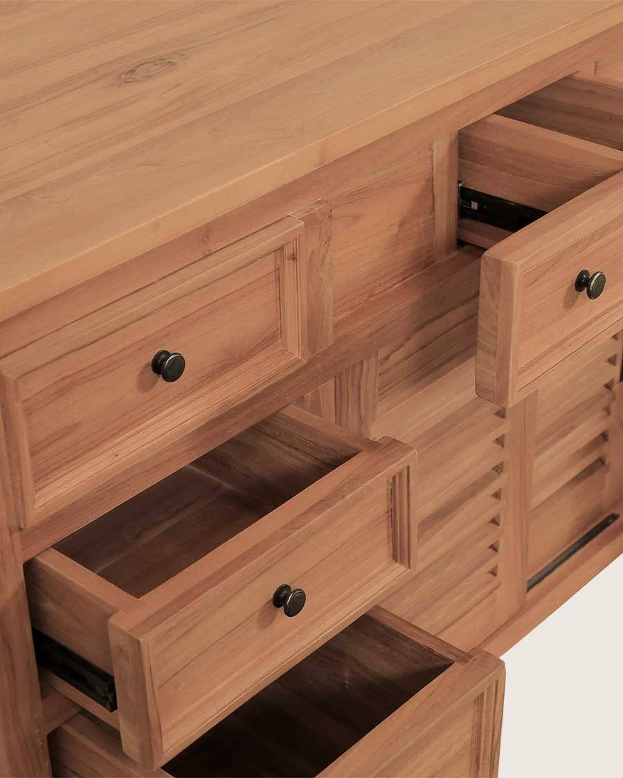 Savanna - Meuble  en teck portes persiennes - UNIQKA - Imagen 6