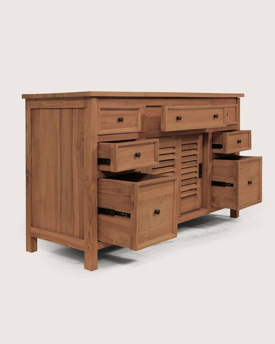 Savanna - Meuble  en teck portes persiennes - UNIQKA - Imagen 4
