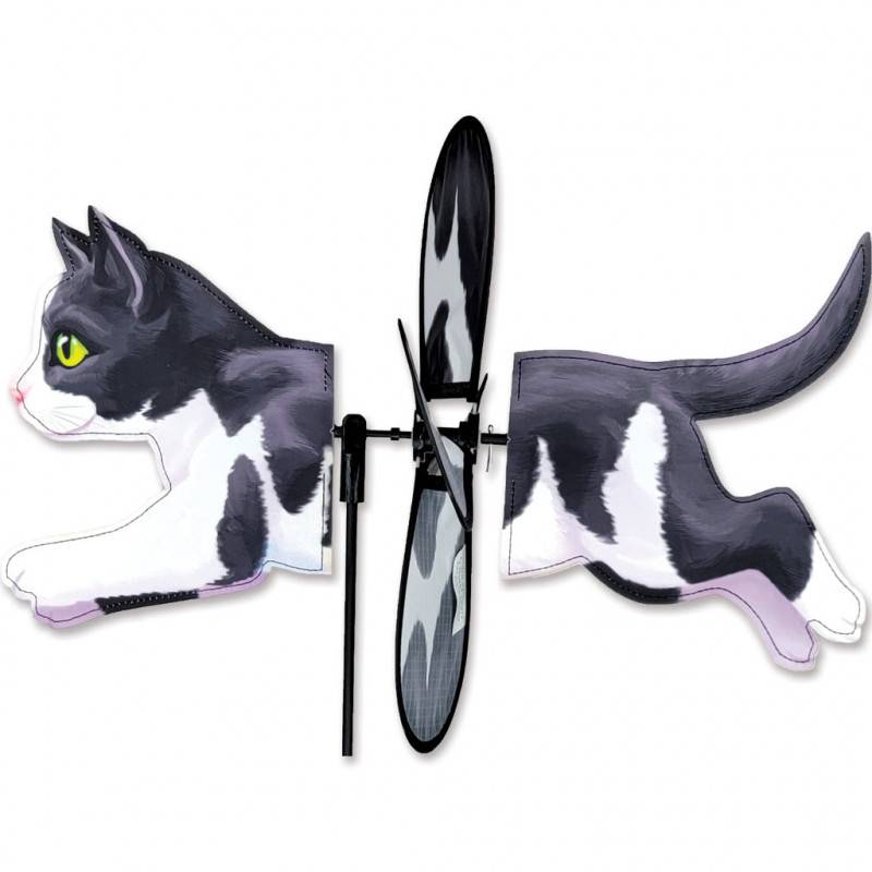 Moulin à vent décoratif - Premier Kite - Chat noir et blanc
