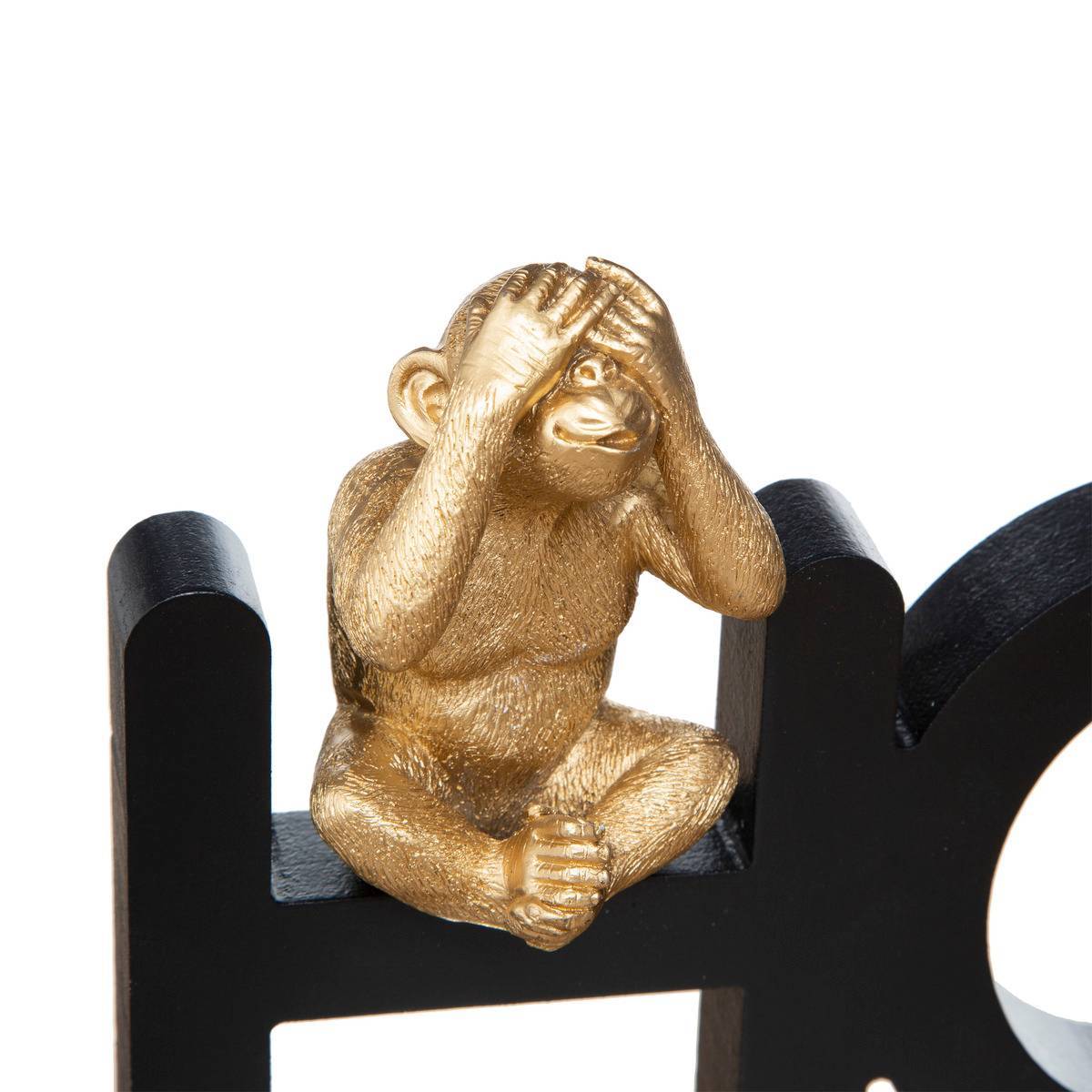 Atmosphera - Mot déco "Kama" singe bois noir 37,3x16cm - Atmosphera Créateur d'intérieur - Imagen 2
