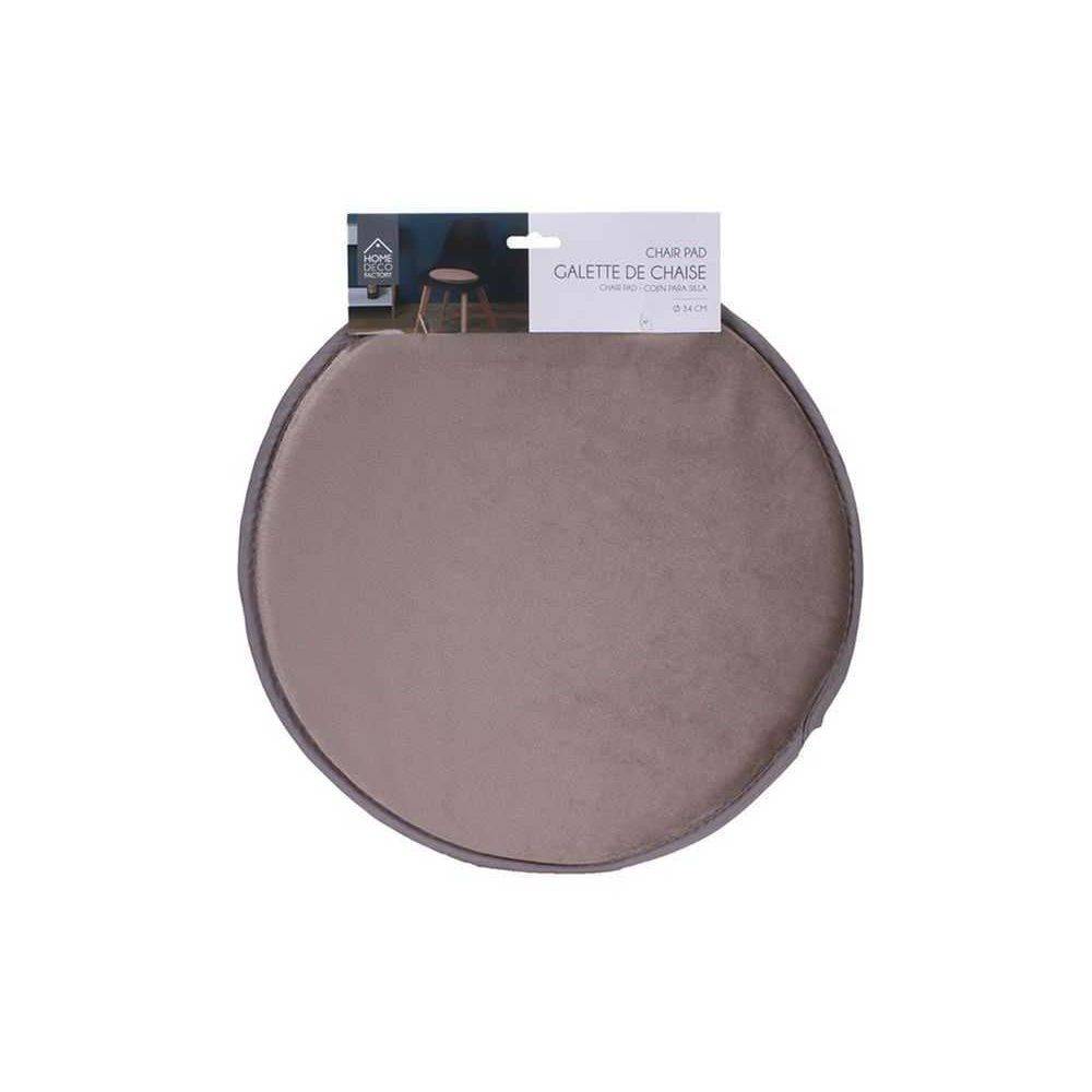 The Home Deco Factory - Set de 6 galettes de chaises en velours 34 cm - Imagen 4