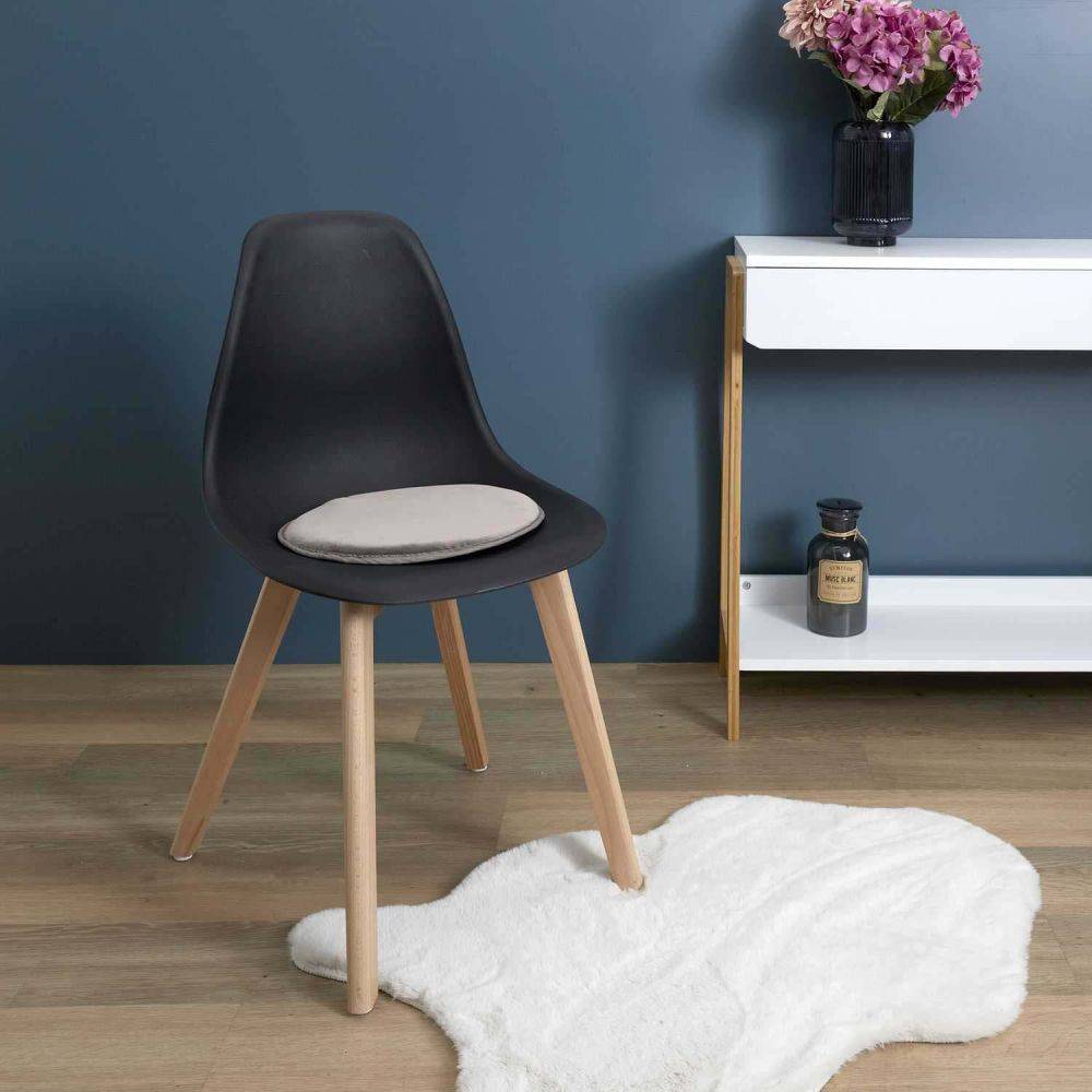 The Home Deco Factory - Set de 6 galettes de chaises en velours 34 cm - Imagen 2