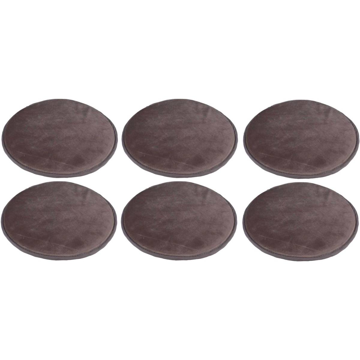 The Home Deco Factory - Set de 6 galettes de chaises en velours 34 cm - Imagen 1