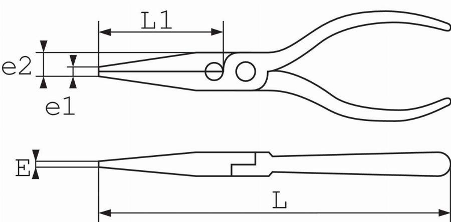 Pince bec demi rond droit extra longue SAM - 23728CP - Image 4