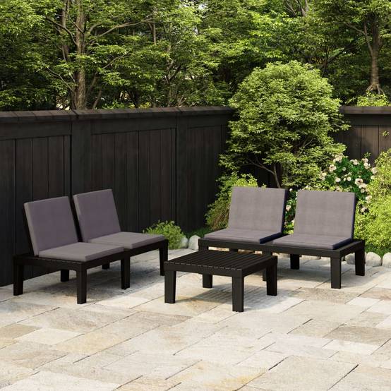 ComfortXL - Salon de jardin 3p Plastique avec Coussins pour Terrasse Extérieur Gris – ComfortXL Outdoor Living - Image 1