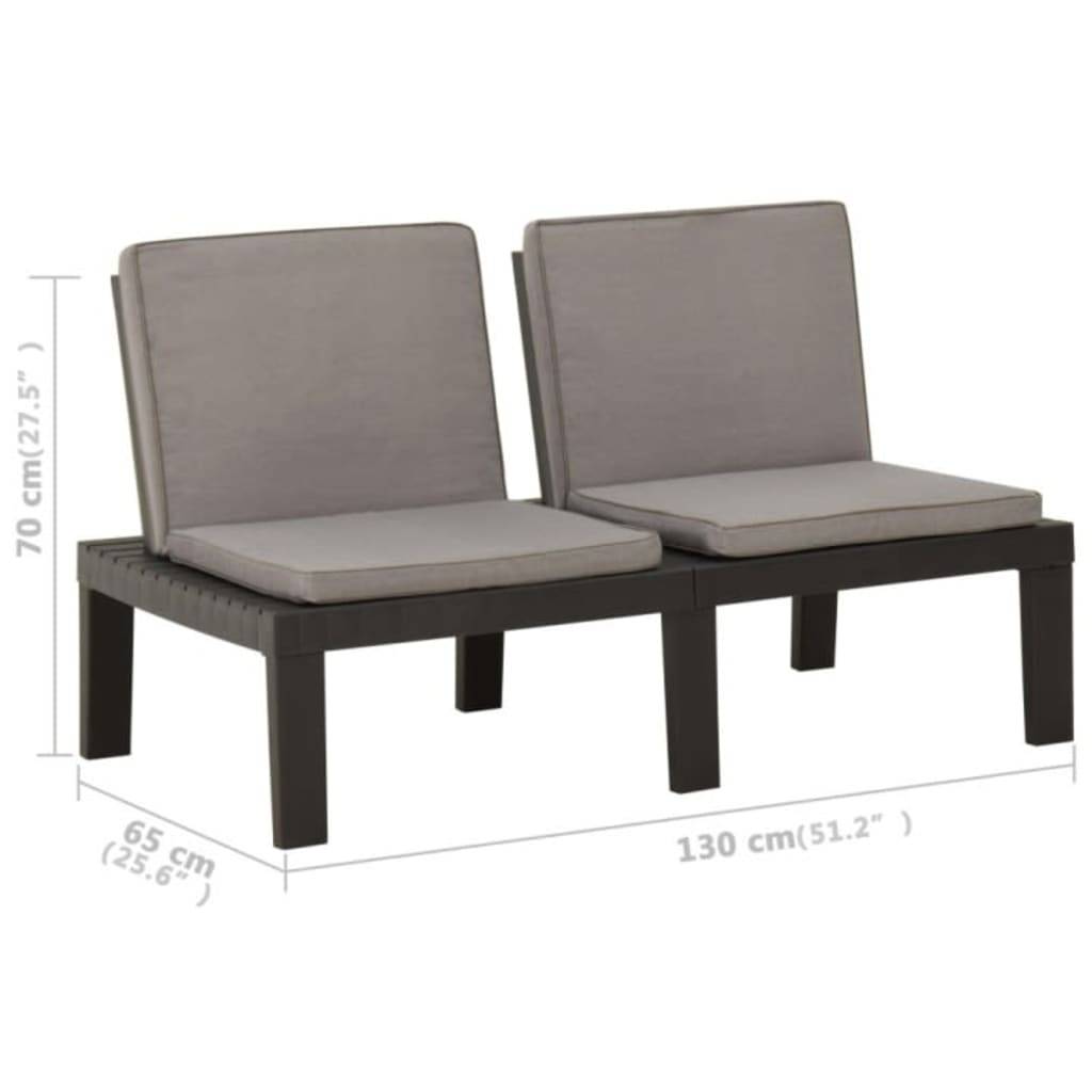 ComfortXL - Salon de jardin 3p Plastique avec Coussins pour Terrasse Extérieur Gris – ComfortXL Outdoor Living - Image 10