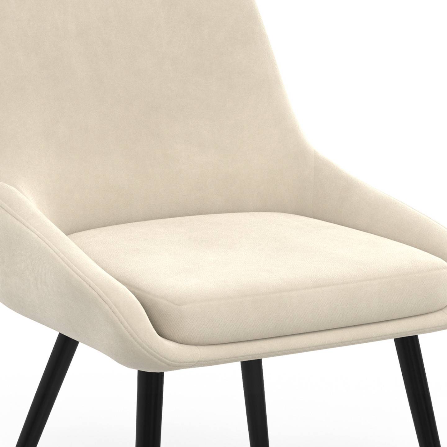 Lot de 6 chaises THALYA en velours beige avec accoudoirs - Image 7