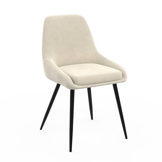 Lot de 6 chaises THALYA en velours beige avec accoudoirs - Image 3