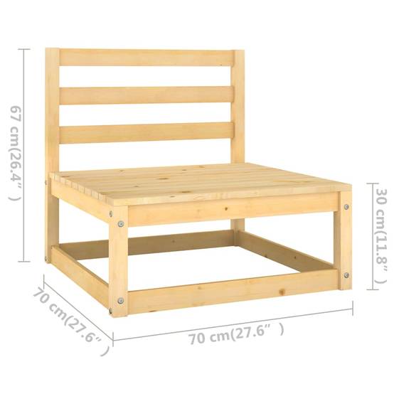 Helloshop26 - Salon de jardin meuble d'extérieur ensemble de mobilier 9 pièces avec coussins bois de pin massif - Imagen 7