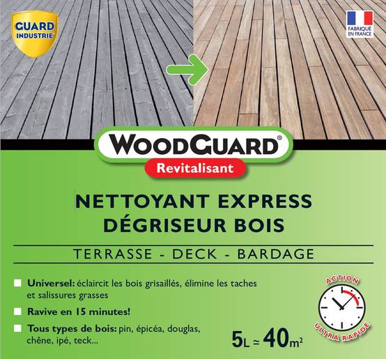 Dégriseur Nettoyant Bois WoodGuard Revitalisant Redonne Couleurs au Bois Efficace en 15 Minutes 5L 40m2 - Image 2